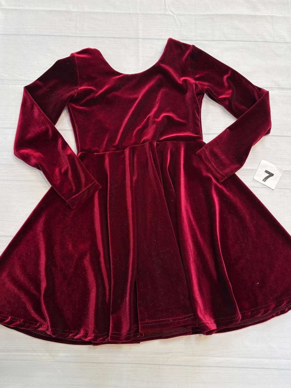 Salt and Rain Long-Sleeve Velour Dress - Burgundy